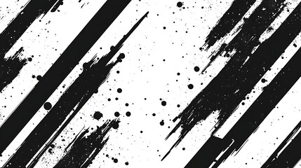 Abstract diagonal brush strokes and splatters