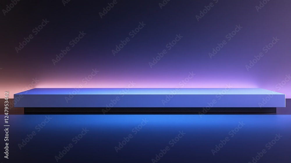 Poster simple and modern display platform with soft color lighting