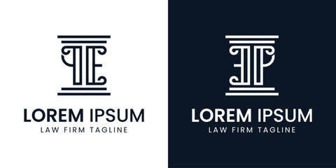 Letters EQ or EP Pillar Logo, for business related to lawyer with PE EP EQ QE initials