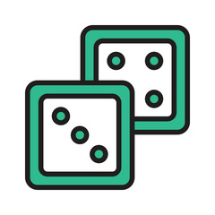Rolling dice game icon, perfect for gaming