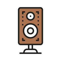 Audio speaker vector design in in trendy style, isolated on white background