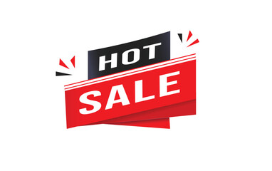 Hot sale, banner, announcement, vector element white background. flat red symbol design.