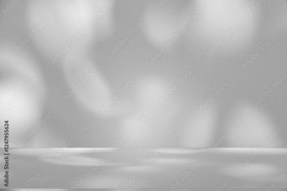Poster Wall interior background, studio and backdrops show products.with shadow from window color white and grey. background for text insertion and presentation product	