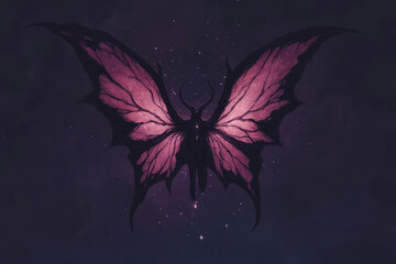 A creepy, demonic looking butterfly with red wings