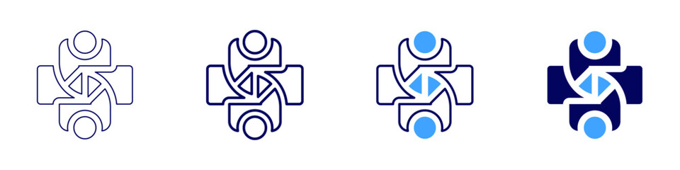 Cooperative initiative icon in 4 different styles. Thin Line, Line, Bold Line, Duotone. Duotone style. Editable stroke