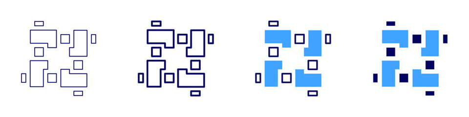 Group initiative icon in 4 different styles. Thin Line, Line, Bold Line, Duotone. Duotone style. Editable stroke