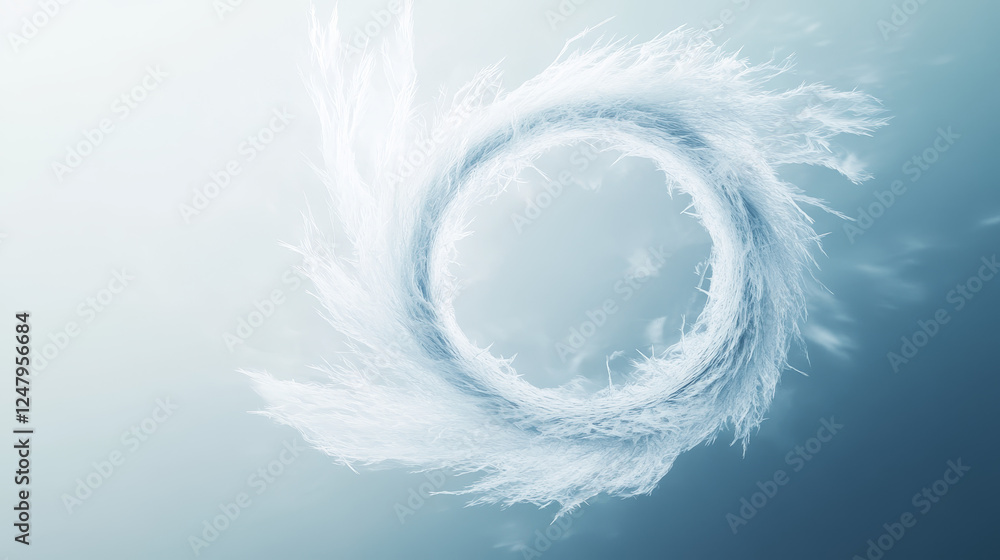 Poster fluffy ring frame is a decorative element on a transparent background. circular vortex as the freque