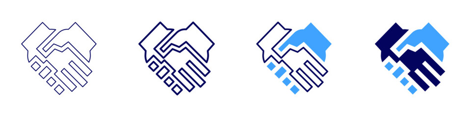 Interpersonal skills icon in 4 different styles. Thin Line, Line, Bold Line, Duotone. Duotone style. Editable stroke