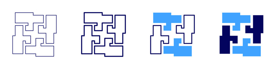 Joint collaboration icon in 4 different styles. Thin Line, Line, Bold Line, Duotone. Duotone style. Editable stroke