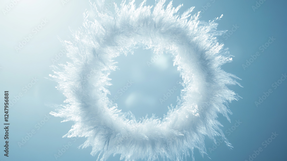 Poster fluffy ring frame is a decorative element on a transparent background. circular vortex as the freque