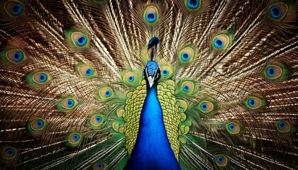 Obraz premium peacock displaying its vibrant plumage 