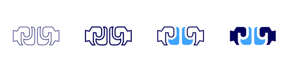 Partnership initiative icon in 4 different styles. Thin Line, Line, Bold Line, Duotone. Duotone style. Editable stroke