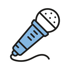A microphone representing singing, broadcasting, and performances