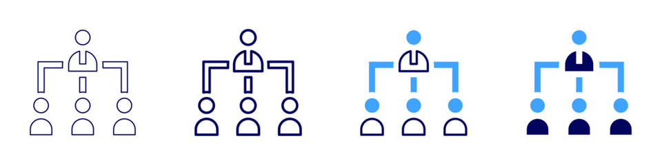 Teamwork skill icon in 4 different styles. Thin Line, Line, Bold Line, Duotone. Duotone style. Editable stroke