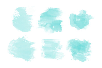 Obraz premium blue-watercolor-stains-collection