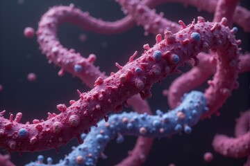 Stylized 3D bacteria model with realistic textures for educational use