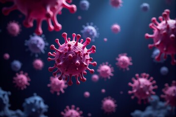 Obraz premium High resolution medical background featuring viruses in motion