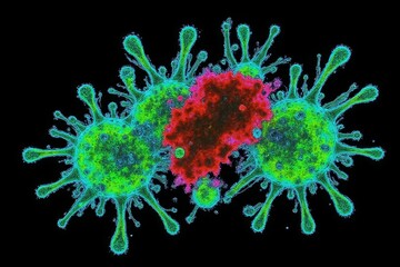 High tech research visualization of harmful pathogens