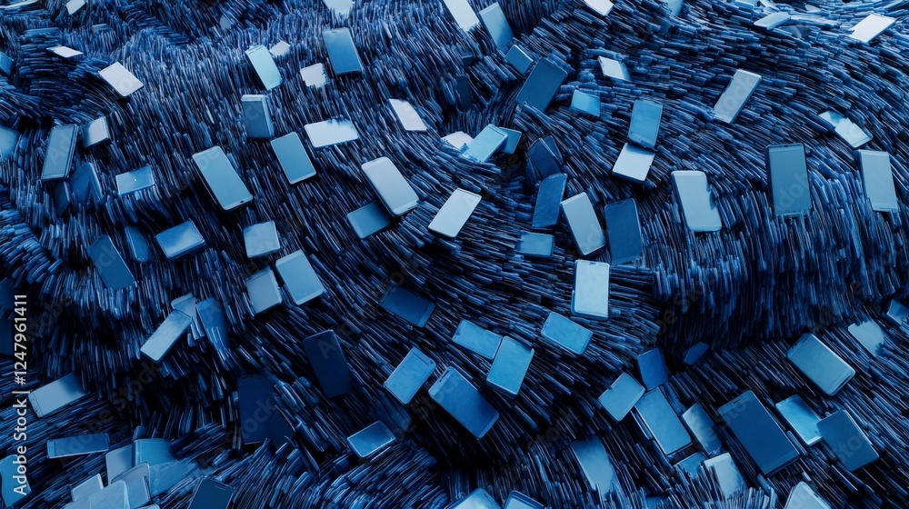 Poster abstract blue textures with reflection and depth for creative use