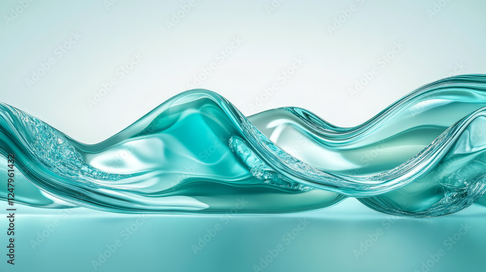 Aufkleber abstract vector background with smooth shiny turquoise waves. may be used as packing