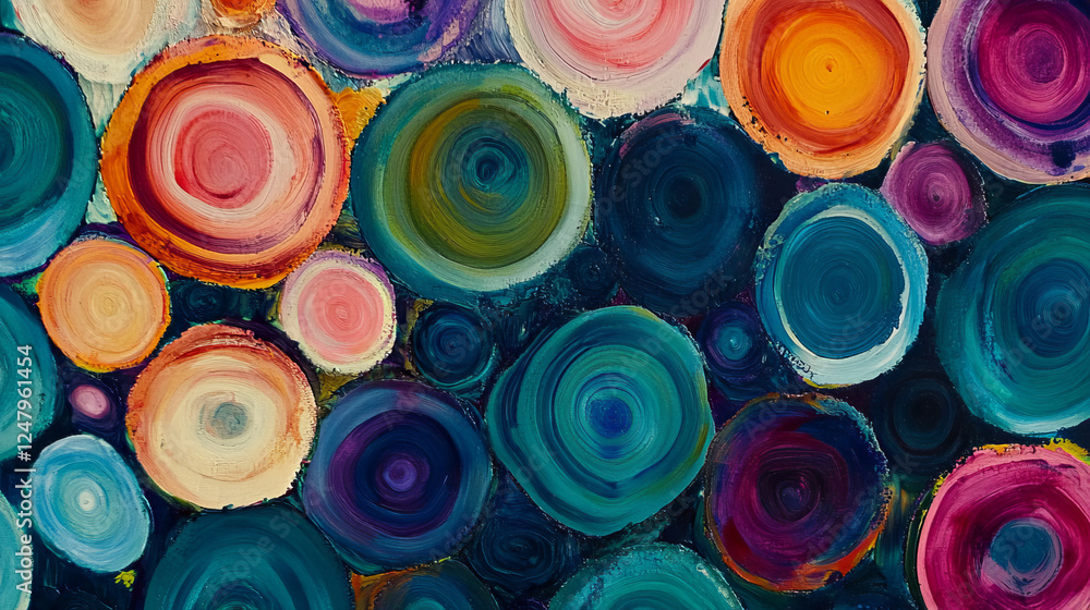 Poster abstract vector background with color rainbow circles