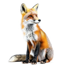 Obraz premium Majestic Red Fox: A Stunning Wildlife Portrait. Discover the beauty of this captivating creature in its natural elegance. Digitally painted wildlife art.