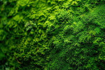 Close up green moss texture, background. Green texture