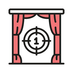 Countdown on screen icon in cinema and theater hall