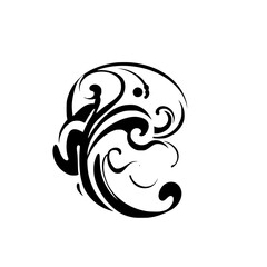 Swirling Floral Abstraction, a monochrome illustration of a floral pattern on a white background, emphasizing the beauty of simplicity.