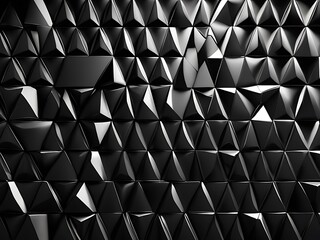 3d render modern triangular black pattern background