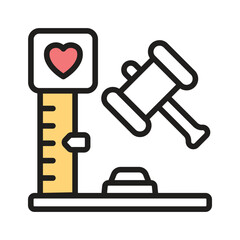 Hammer game, strength tester vector design