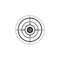 Fototapeta premium Centralized black and white target bullseye, graphic with multiple rings.