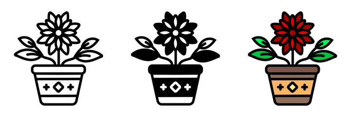Flowerpot is a container made of clay, plastic, or ceramic, used for planting flowers, herbs, or small decorative plants.
