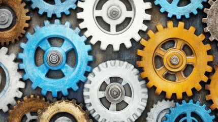 Intricate Gear Mechanism Detailed Texture Background Industrial Design Engineering