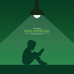 National Read a Book Day creative. Book and man silhouette