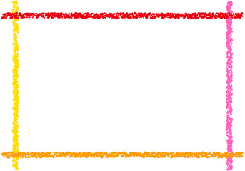 Obraz premium 手描きのクレヨン素材 背景 フレーム