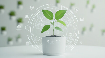Plant Growth with Green Digital Technology Connections