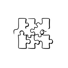 Black-and-White Puzzle: The Interlocking Pieces