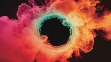 Colorful swirling vortex of pigment against a dark backdrop suggesting depth mystery and abstract artistry