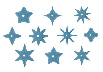 Blue stars balloon with Chrome Effect