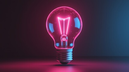 Illuminated light bulb in vibrant colors.