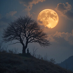 The warm moon glows with hope. 
