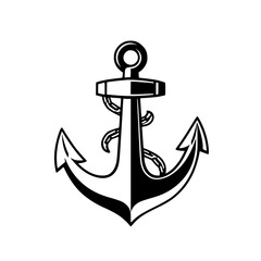 Elegant Black and White Anchor Symbol
