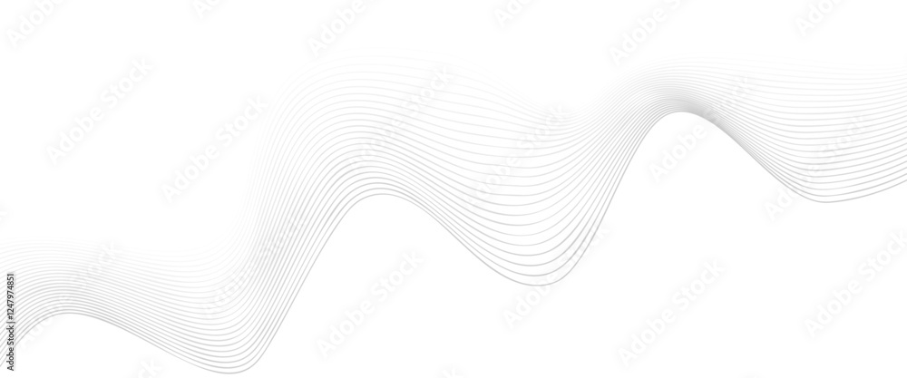 Poster 648grey wave swirl, frequency sound wave, twisted curve lines with blend effect. abstract grey wave 