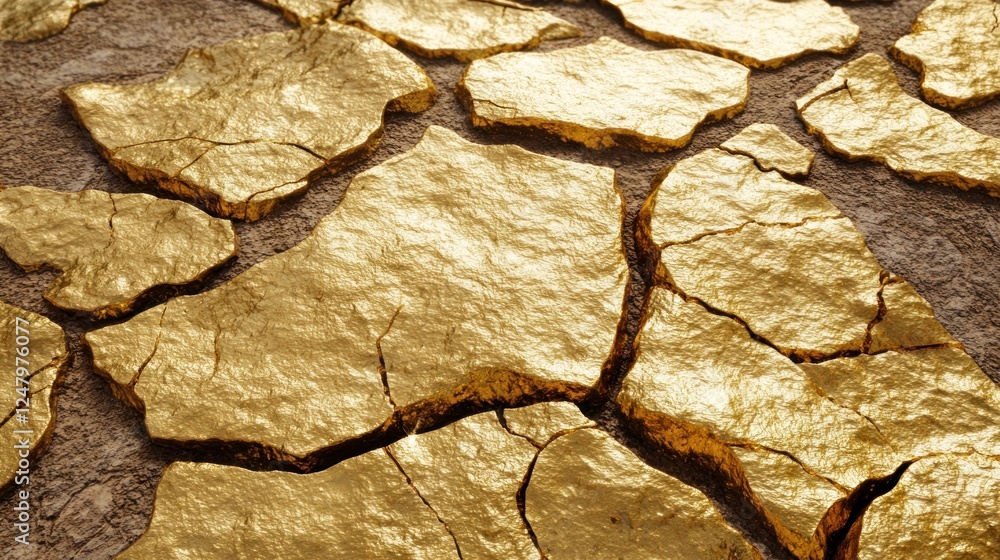 Poster abstract golden texture background with cracks and rough surface details
