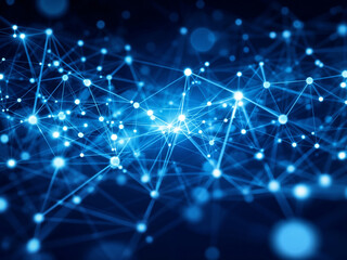 Fototapeta premium Network connections glow connecting nodes representing data transfer abstractly