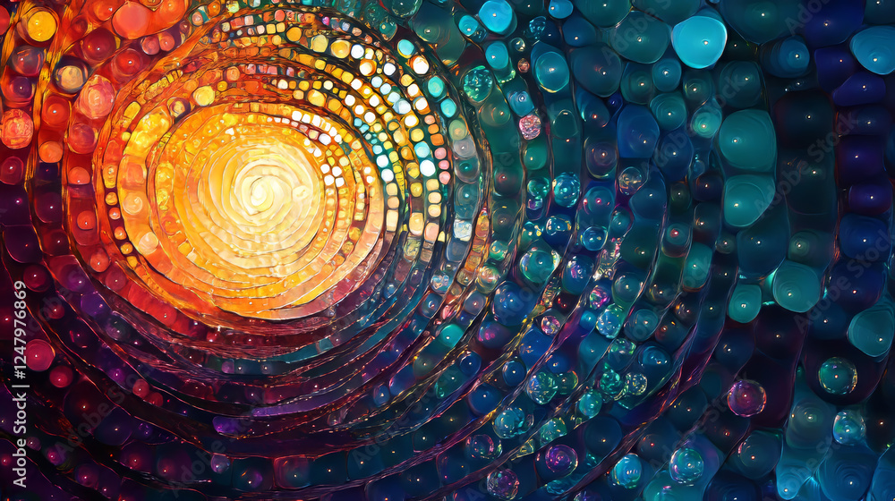 Poster abstract vector background with color rainbow circles
