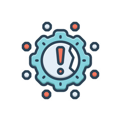 Color illustration icon for broken