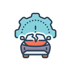 Color illustration icon for damage