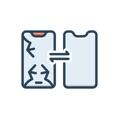 Color illustration icon for replacement